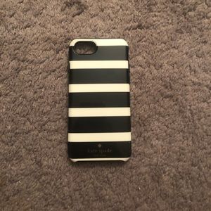 Kate Spade black and white striped Case IPhone 7/8